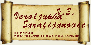 Veroljupka Sarafijanović vizit kartica